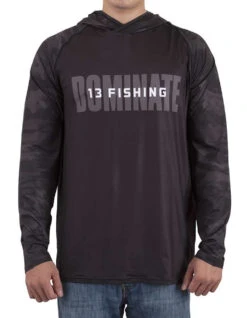 13 Fishing Noire Performance Long Sleeve Hooded Shirt - Small
