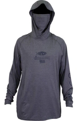 Aftco Barracuda GeoCool Hooded Long Sleeve Performance Shirts