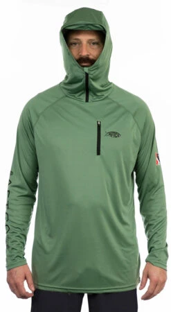 Aftco Jason Christie Performance Hooded Long Sleeve Shirt - Olive - L -Daiwa Sales Store aftco jason christie performance hooded long sleeve shirt olive l 65561.1651361692