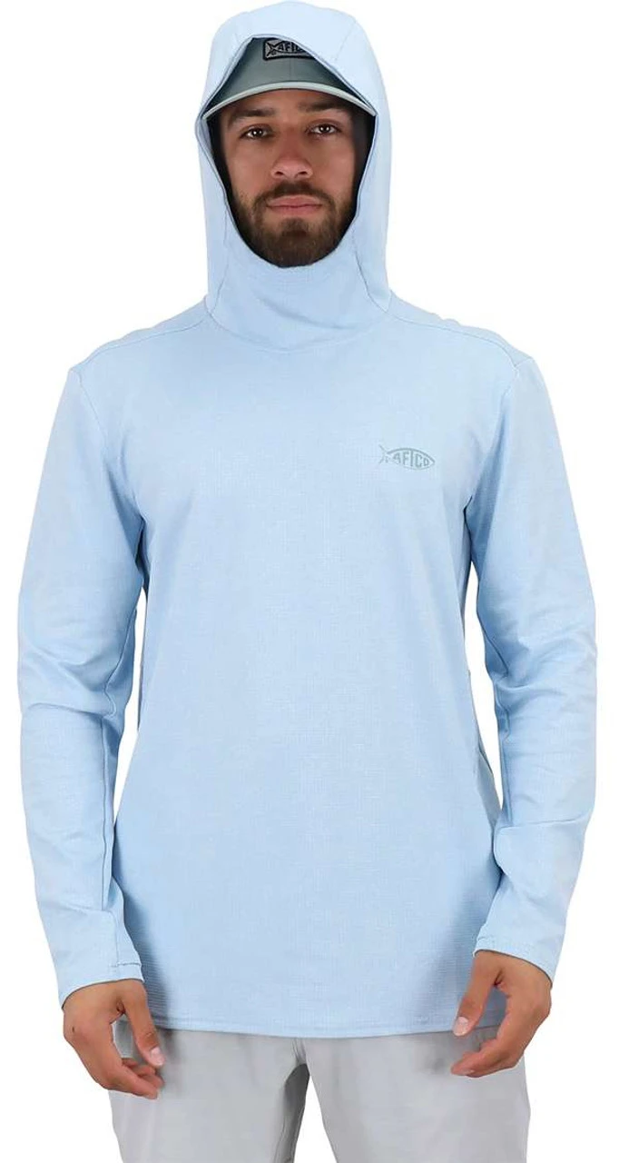 Aftco Rescue Lightweight Hoodie - Sky Blue Heather - Medium 2 Aftco Rescue Lightweight Hoodie - Sky Blue Heather - Medium - Image 2