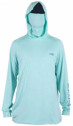 Aftco Yurei Performance Shirt With Hood - Bahama Heather - XL