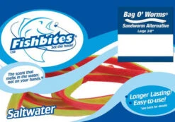 Fishbites 0113 Long Lasting Sandworm Bag O Worms 2Pk Red/Green