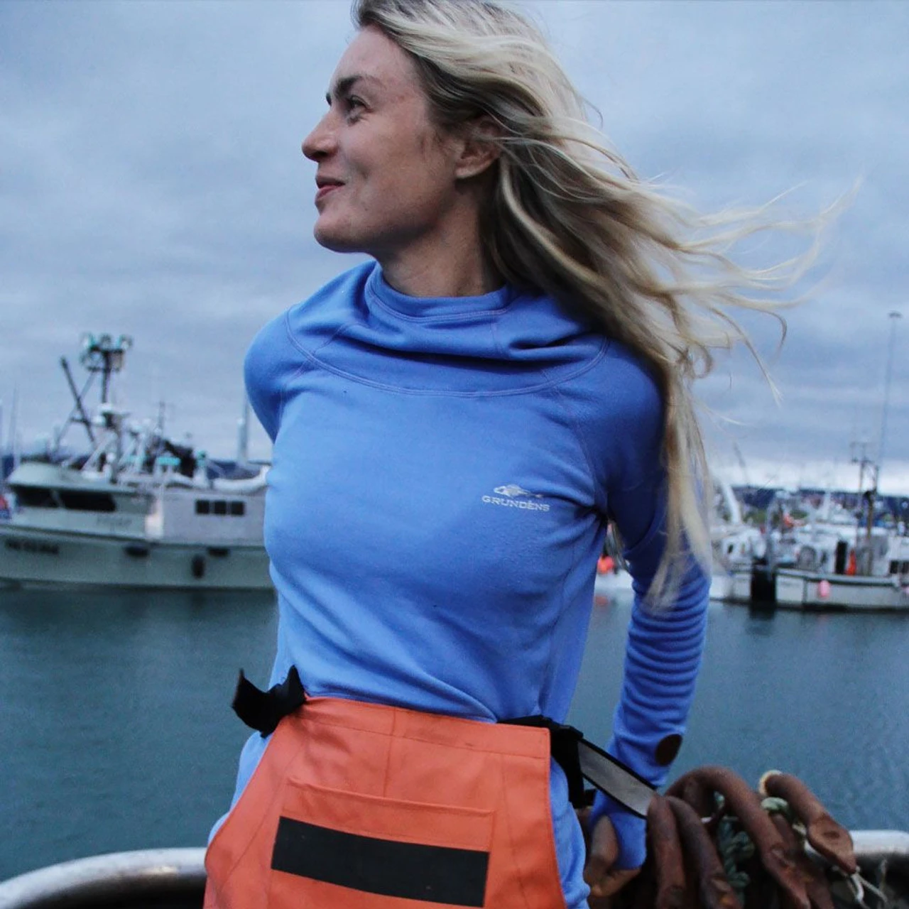 Grundens Maris Hoodie X - Salmon Sisters Print 5 Grundens Maris Hoodie X - Salmon Sisters Print - Image 5