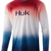 Huk Flare Fade Pursuit Long Sleeve Shirt - Americana - Medium