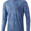 Huk Waypoint Running Lakes Long Sleeve Shirt - Titanium Blue - Large