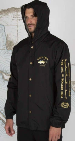 Salty Crew Ahi Mount Snap Jacket - Black - Medium -Daiwa Sales Store salty crew ahi mount snap jacket black m 02095.1651421705