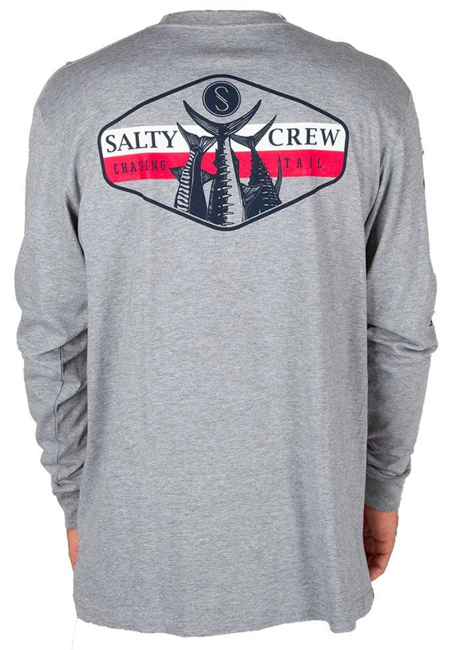 Salty Crew High Tail Premium Long Sleeve Tee - Athletic Heather - Small 1 Salty Crew High Tail Premium Long Sleeve Tee - Athletic Heather - Small