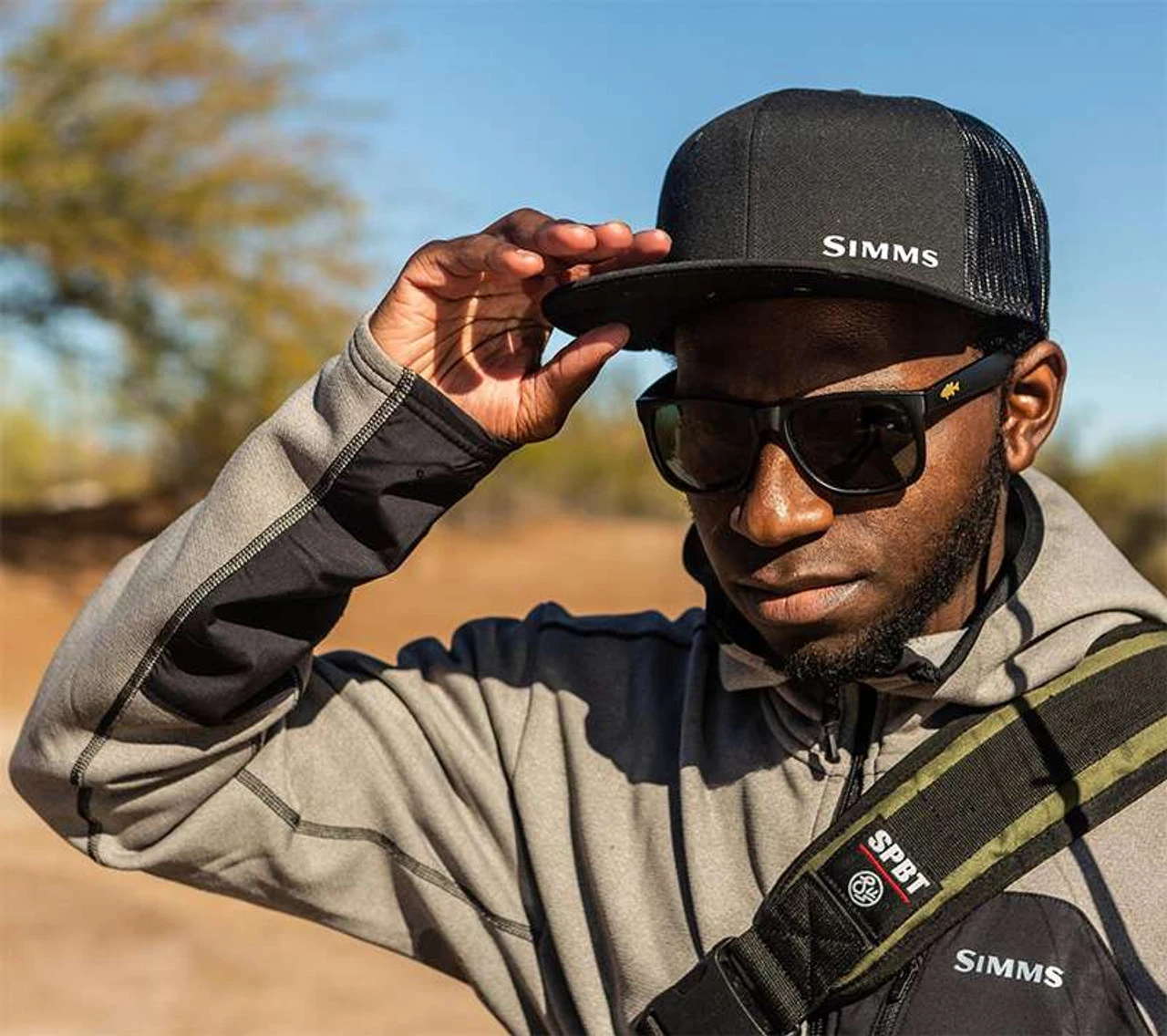 Simms Flat Brim Cap - Black 2 Simms Flat Brim Cap - Black - Image 2