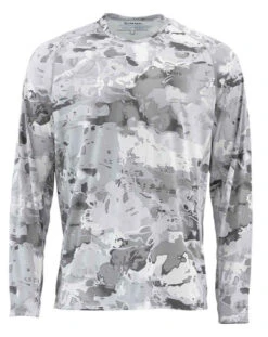 Simms Solarflex Long Sleeve Crewneck Print Cloud Camo Grey - 3XL