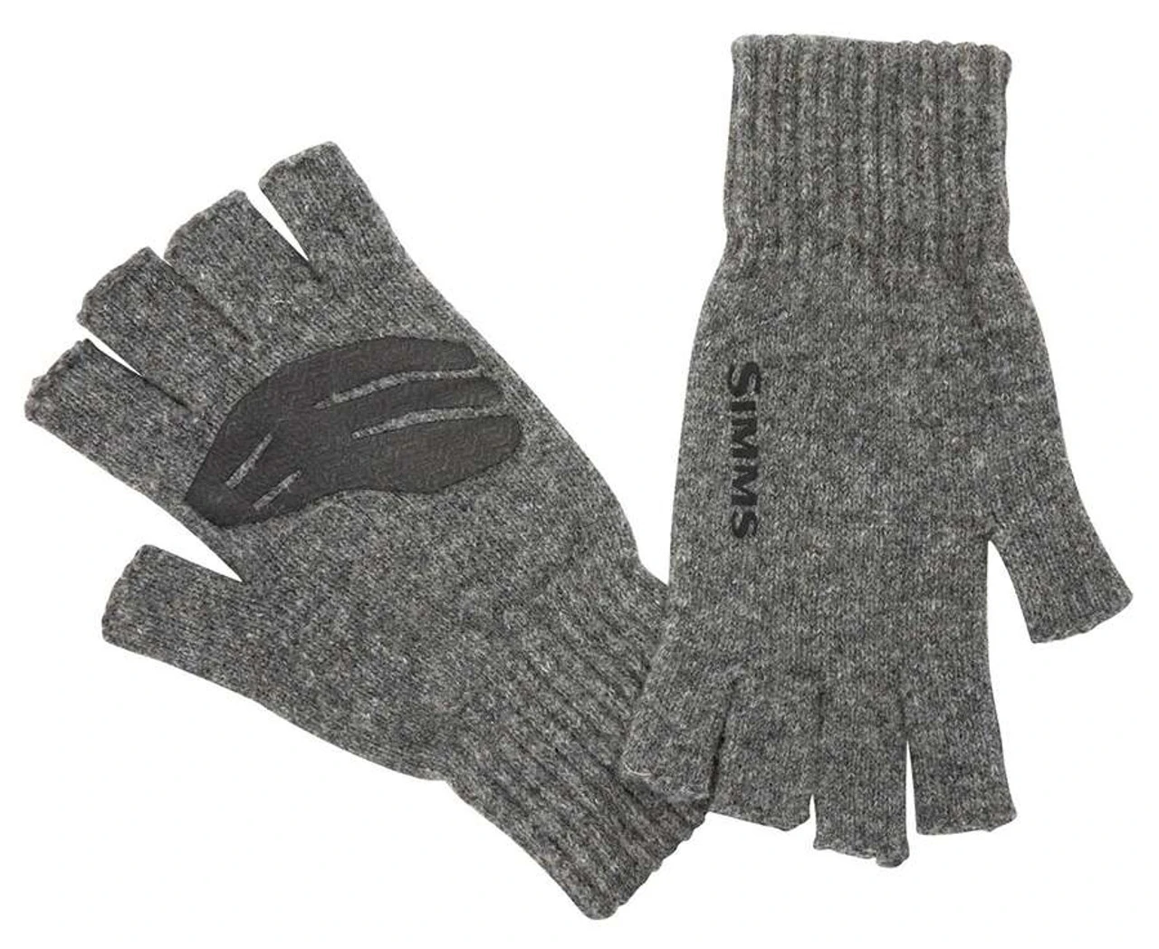 Simms Wool Half Finger Mitt - Steel 1 Simms Wool Half Finger Mitt - Steel